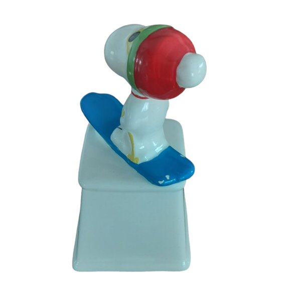 Vintage Snoopy Ski Ceramic Aviva Trophy Figurine - Picture 3 of 8